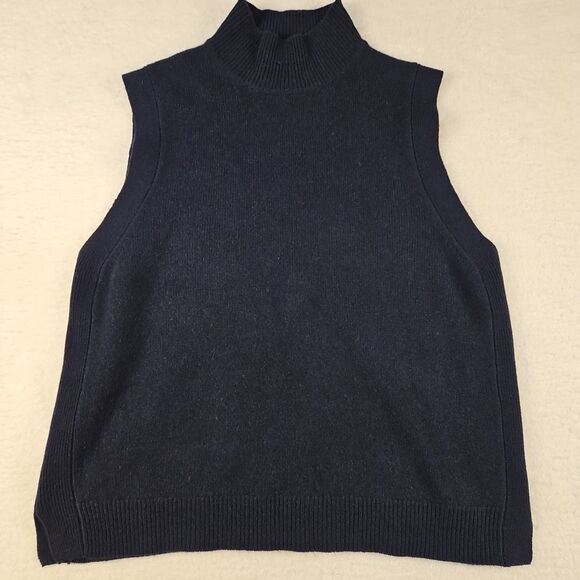 J. McLaughlin Sweaters - J. Mclaughlin Georgi Cashmere Sweater 100% Cashmere Sleeveless Mock Neck Navy XL